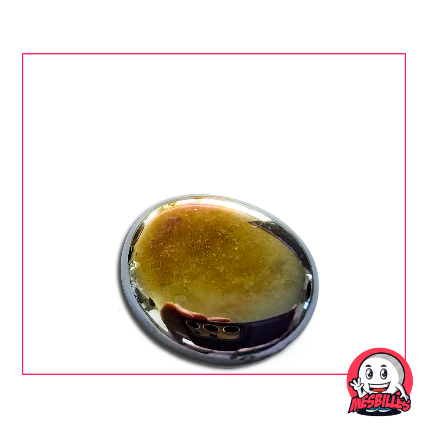 Canica plana opaca y brillante de 30 mm llamada Irisada Petróleo - vendida por unidad en MisCanicas.com
