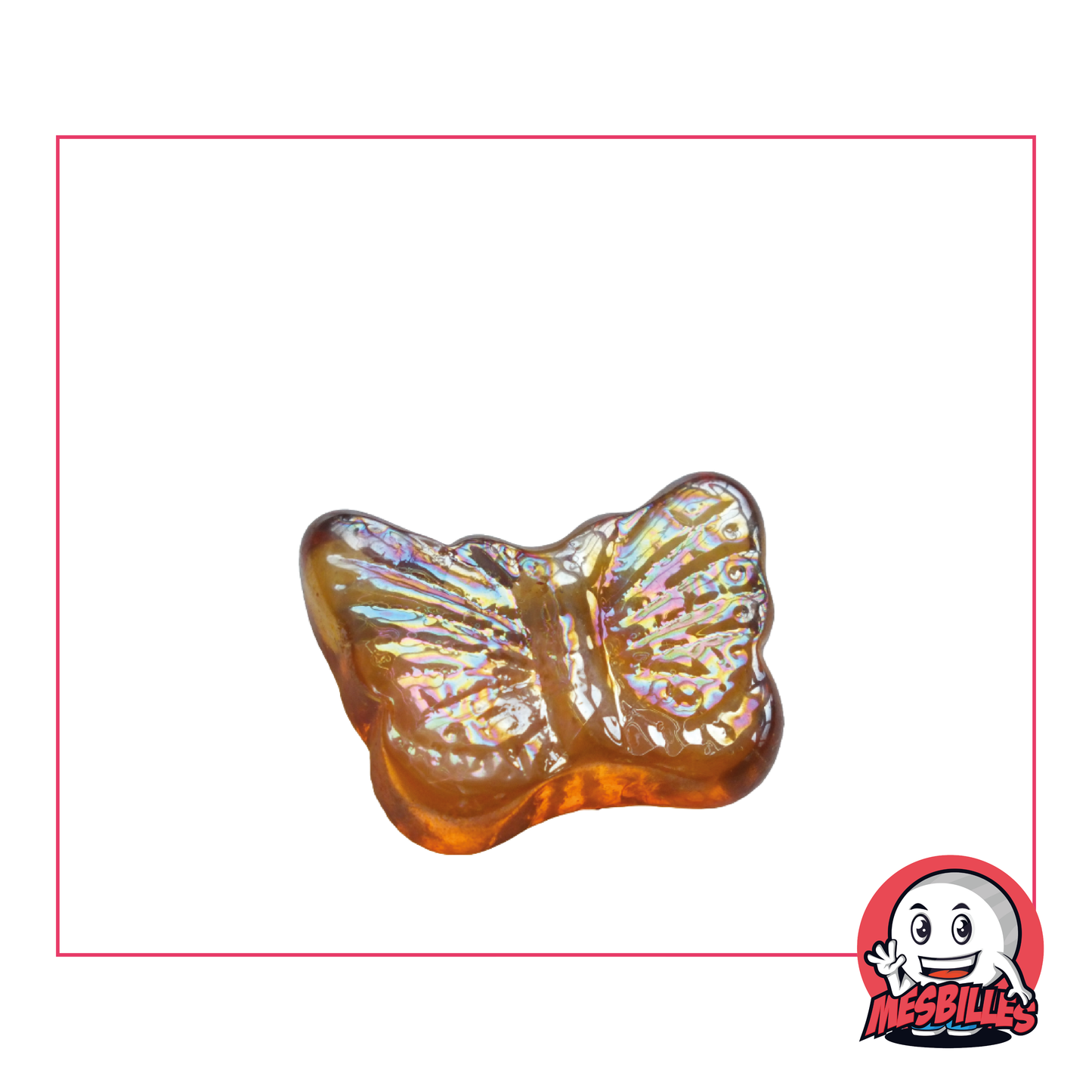 Canica Monarca Naranja de cristal translúcido de 30 mm, brillante y única para los apasionados de las canicas