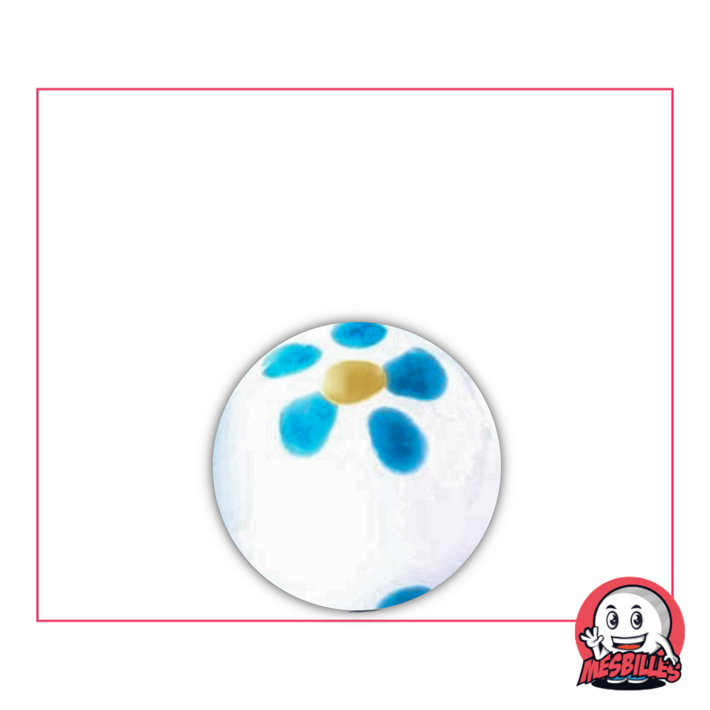 1 Canica Papiña Blanca y Azul 16 mm