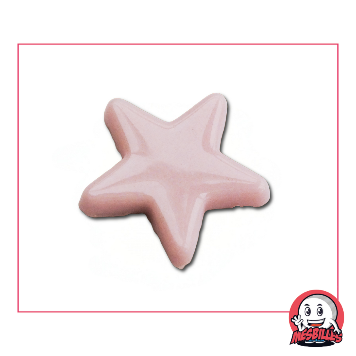 1 Canica Estrella Perla Rosa extra plana