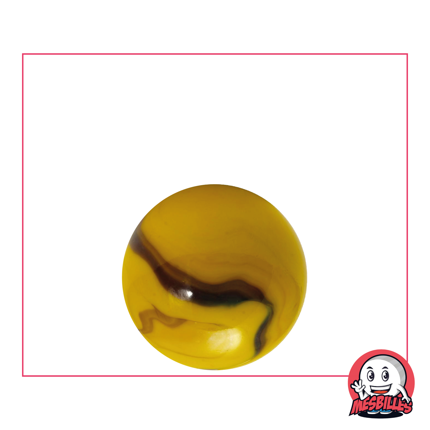 Canica Abeja de 22 mm, porcelana amarilla con rayas negras: evoca la elegancia natural de una abeja