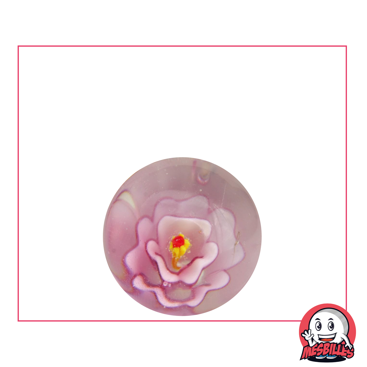 1 Canica Flor 3D Rosa 25 mm