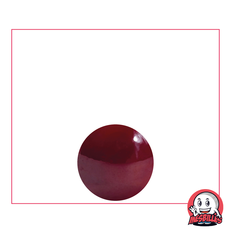 Canica Brillante 14 mm - Vidrio Opaco y Brillante Rojo