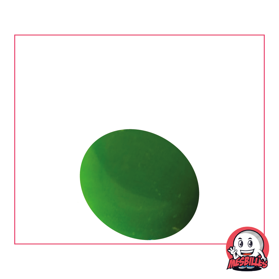 Canica plana grande de vidrio, colección MisCanicas en verde y opaco, guijarro de vidrio plano