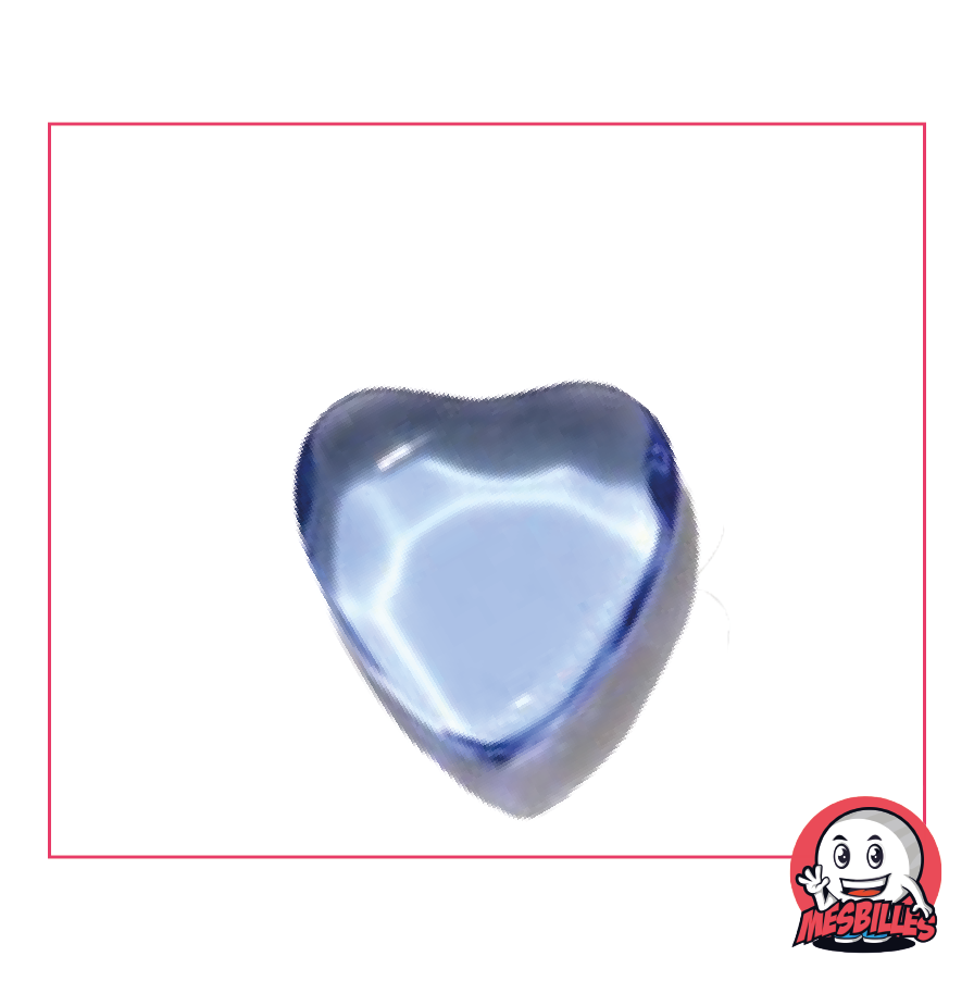 Canica Extraplana Corazón de Vidrio Translúcido Azul Claro - MisCanicas