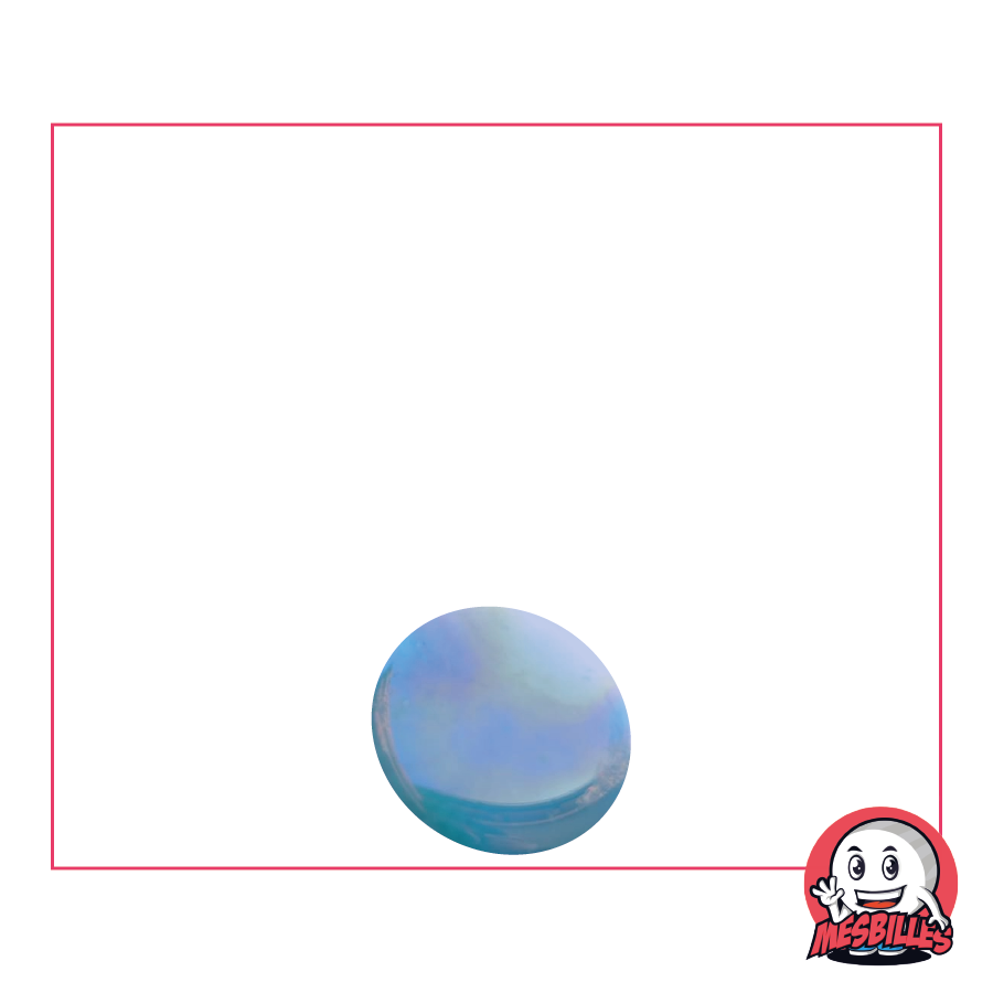 1 Canica Plana 12 mm Brillante Azul Claro