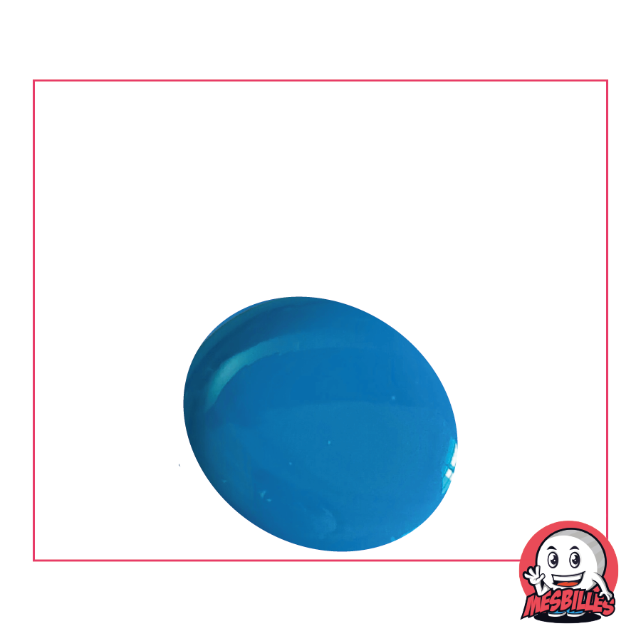 1 Canica Plana Perla Azul Claro 30 mm