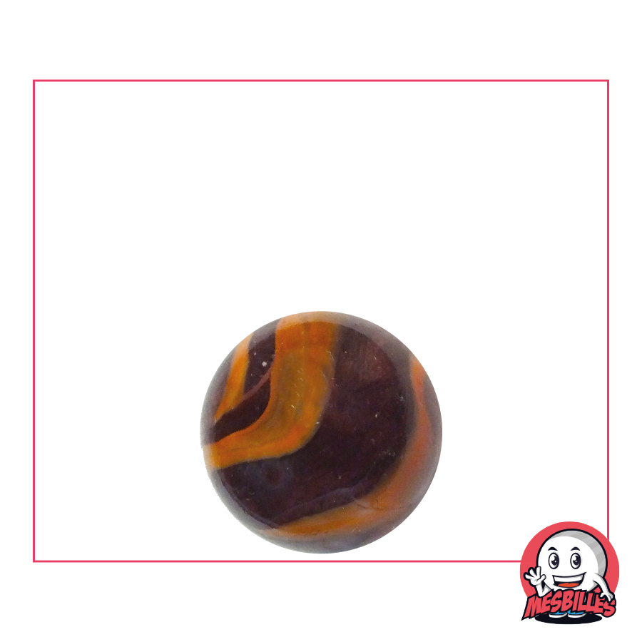 Descubra la Canica Parma-Naranja de 16 mm, canica violeta con cinta naranja