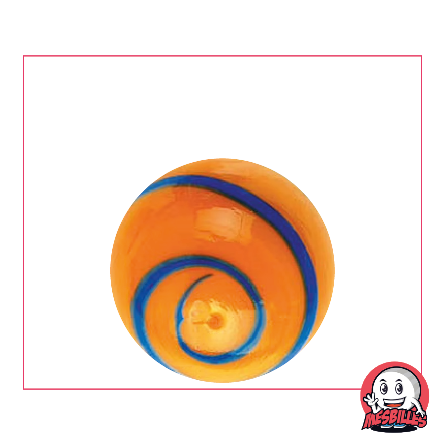 Canica Equinoxio Naranja de 25 mm de Kim'Play en vidrio opaco - El equilibrio astral en formato canica, por MisCanicas