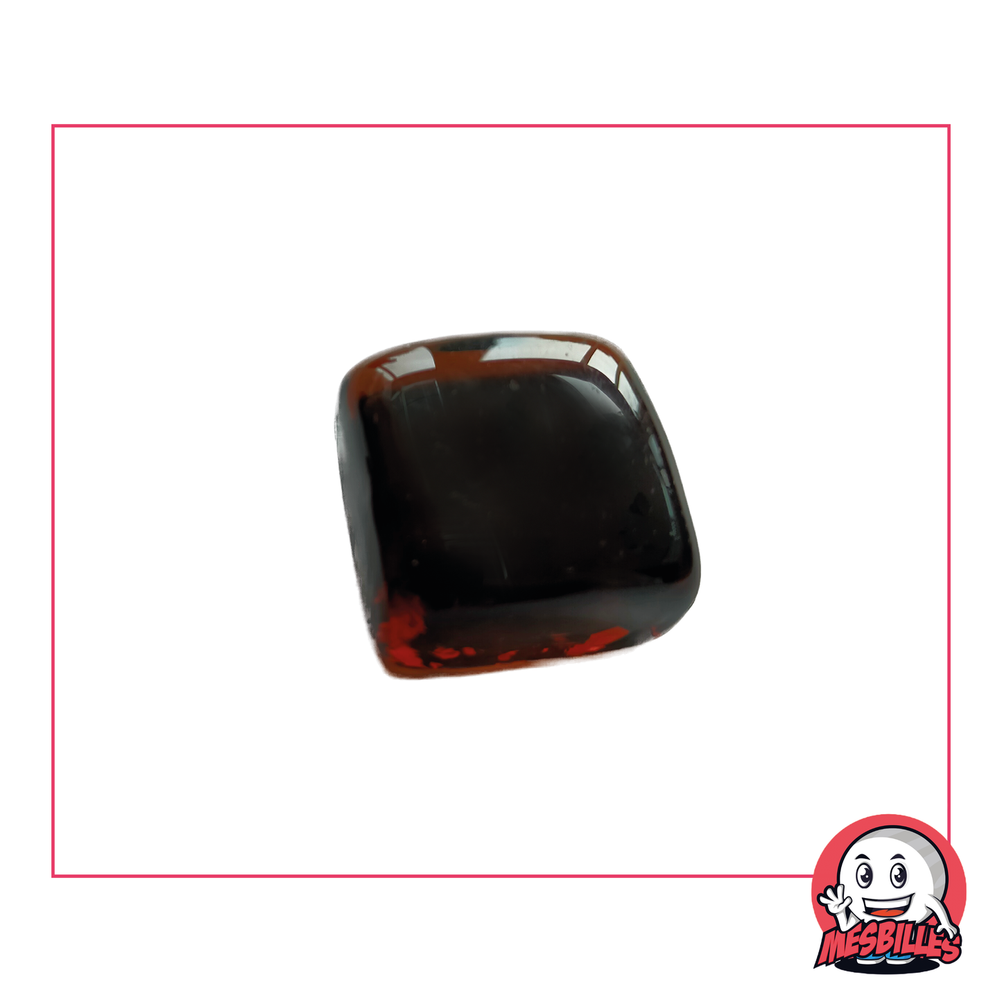 1 Canica Cuadrada Ámbar Oscuro