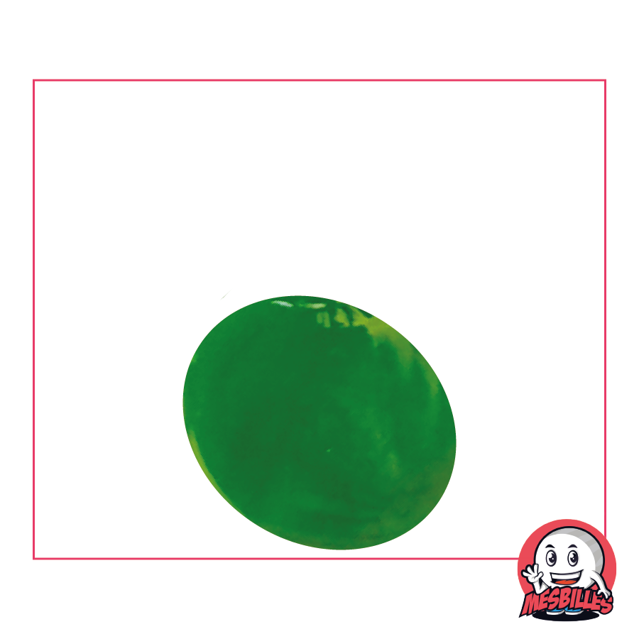 1 Canica Plana Brillante Verde 30 mm