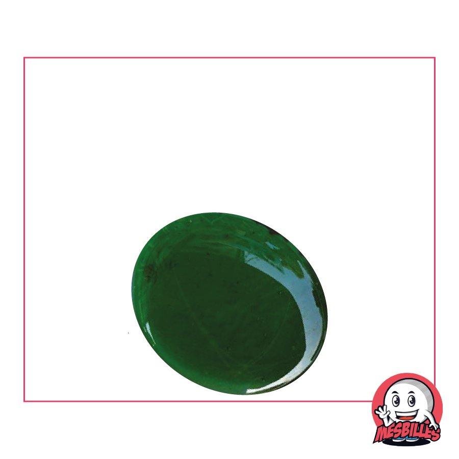 1 Canica Plana Luz Verde Oscura 30 mm