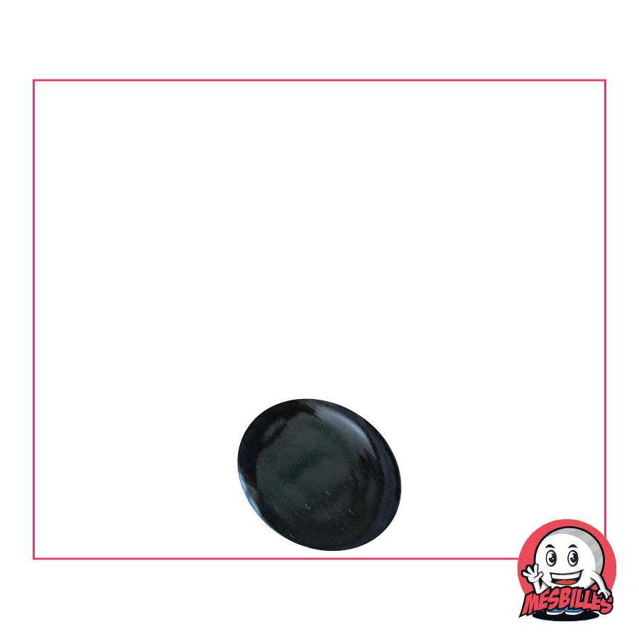 1 Canica Plana 12 mm Brillante Negra