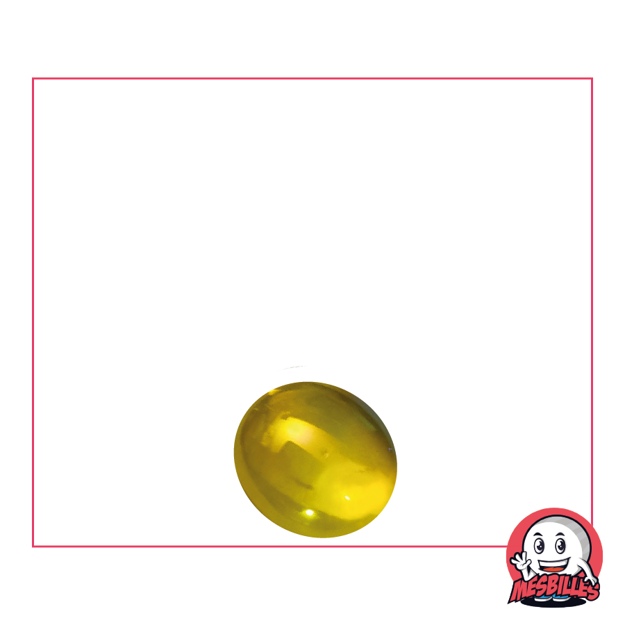1 Canica Plana 12 mm Irisada Amarilla