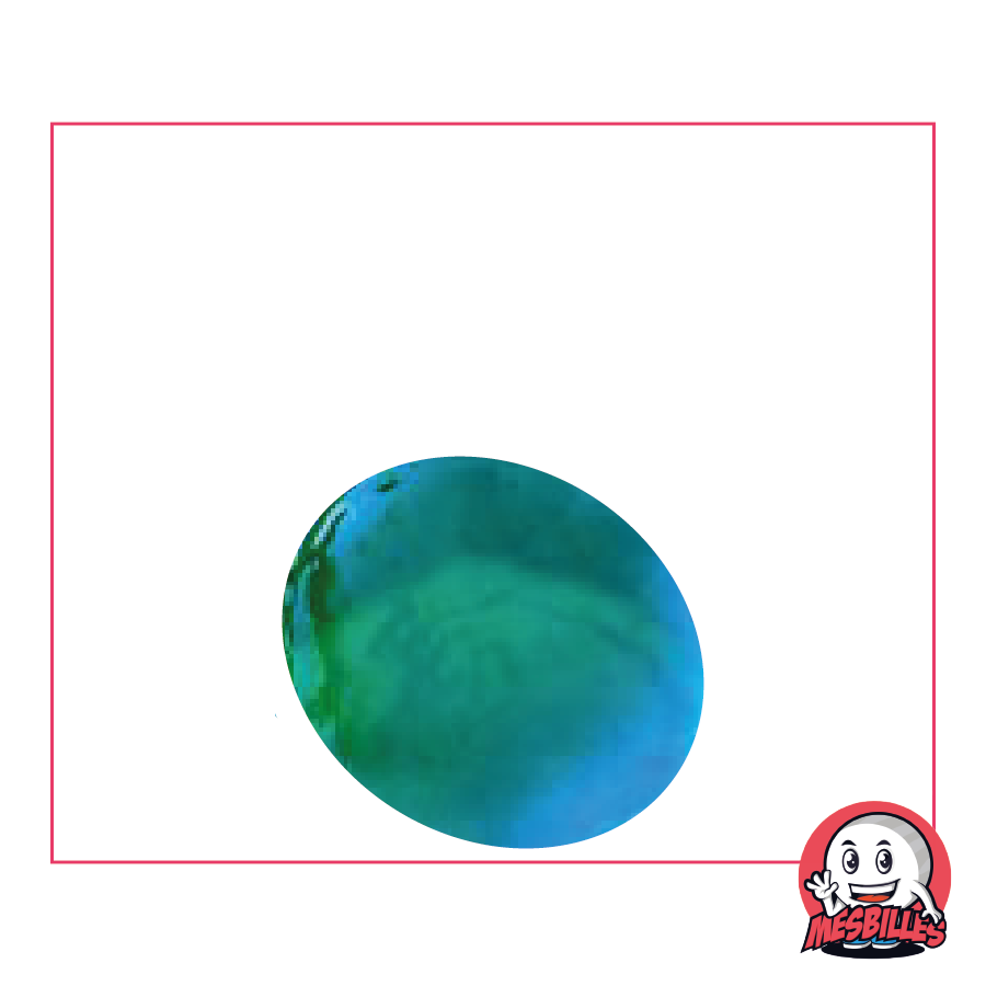 1 Canica Plana Irisada Verde 30 mm