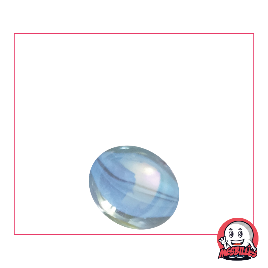 1 Canica Plana Veteada Blanca 18 mm