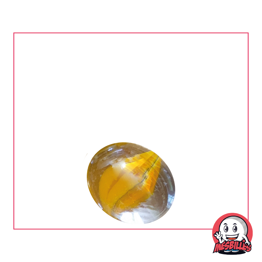 1 Canica Plana Veteada Naranja 18 mm