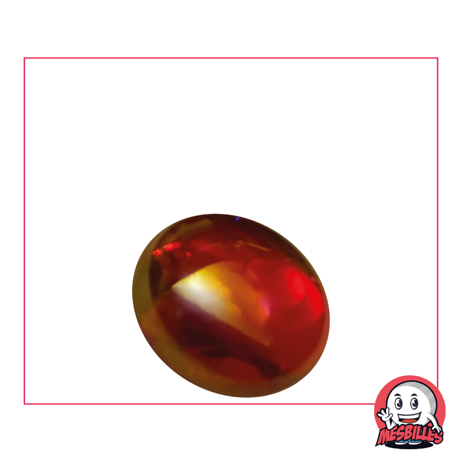 1 Canica Plana Irisada Roja 30 mm