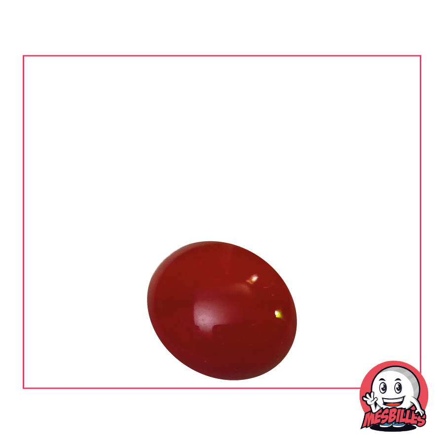 1 Canica plana 18 mm Perla Roja