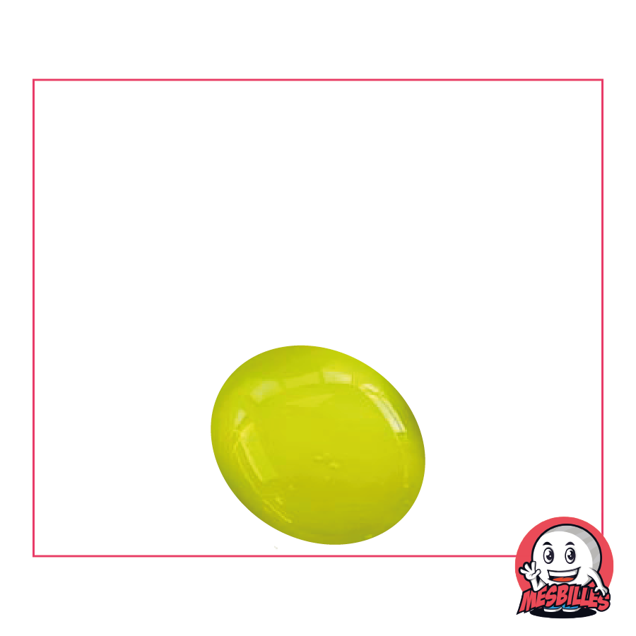 1 Canica Plana Perla Verde Amarillo 18 mm