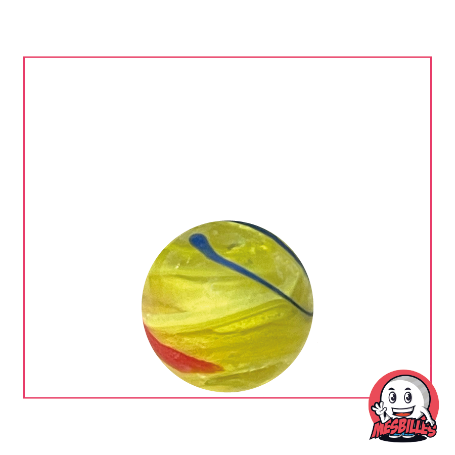 1 Canica Zebra Amarilla 16 mm