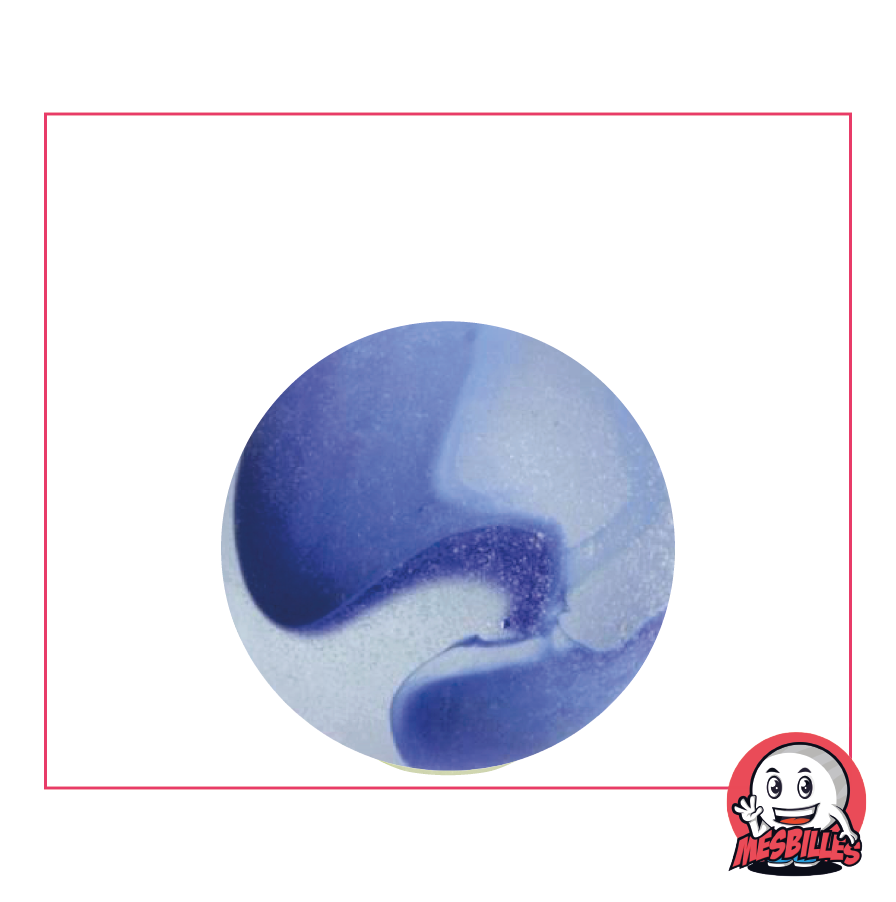 MisCanicas - Canica de vidrio Esmerilada, Canica Esmerilada con rayas azules 25 mm