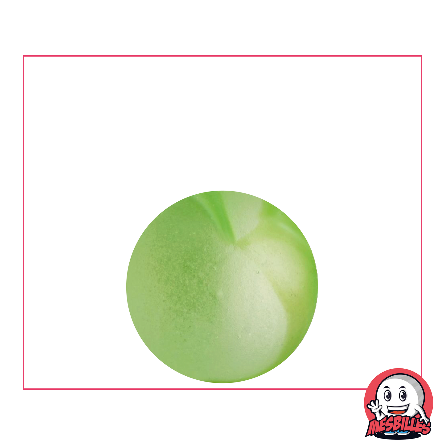 MisCanicas - Canica de vidrio Esmerilada, Canica Esmerilada con rayas verdes 22 mm