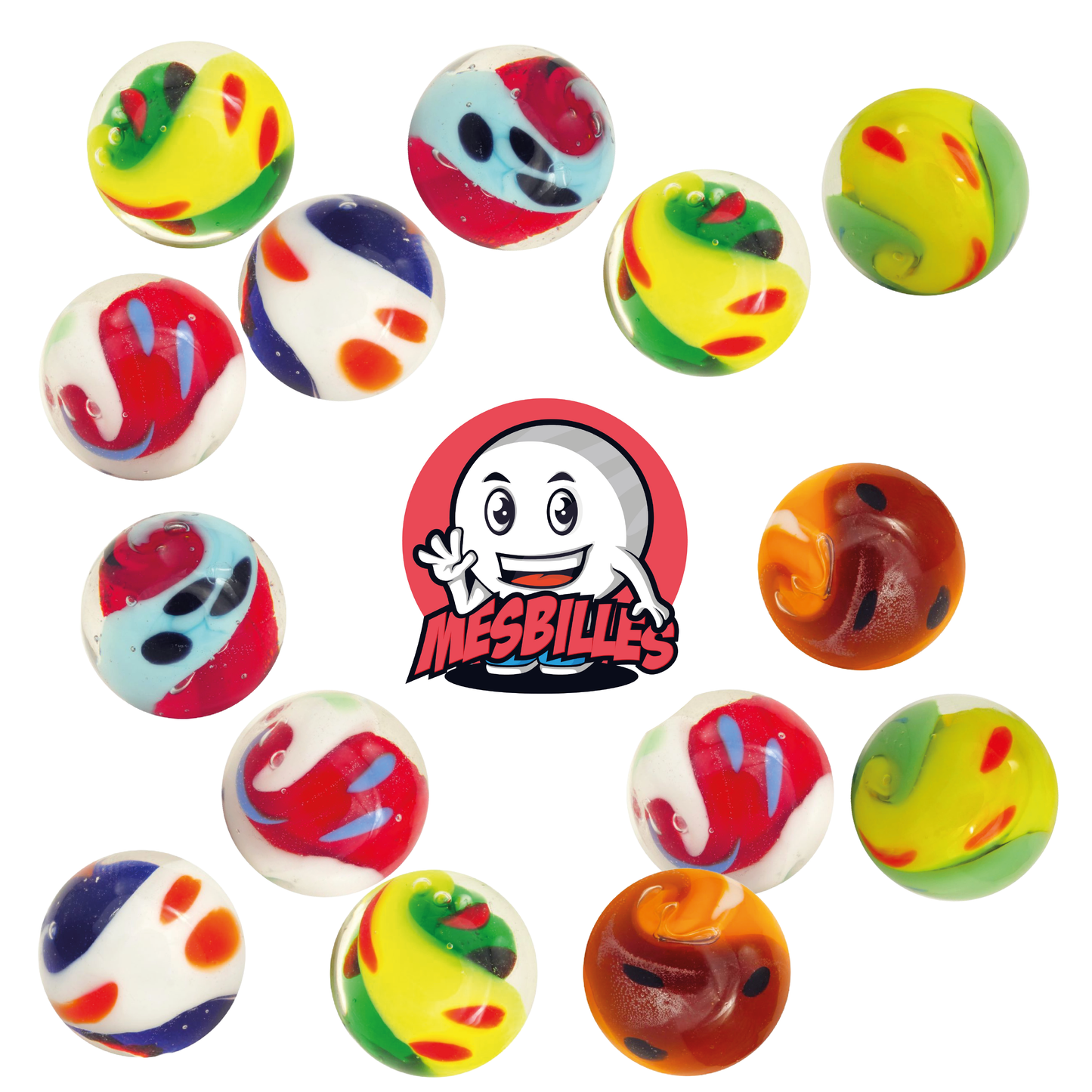 1 Canica Yin-Yang Amarillo 16 mm
