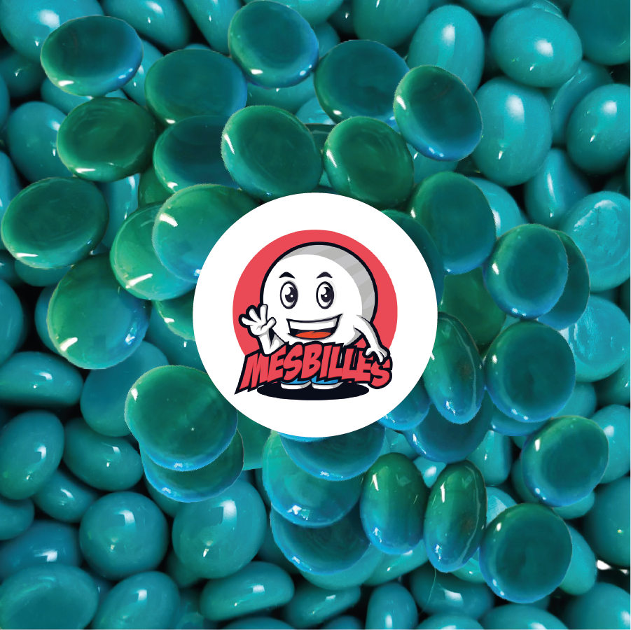 1 Canica Plana Perla Azul Pato 18 mm