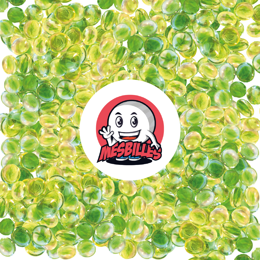 1 Canica plana 18 mm Arrugada Verde