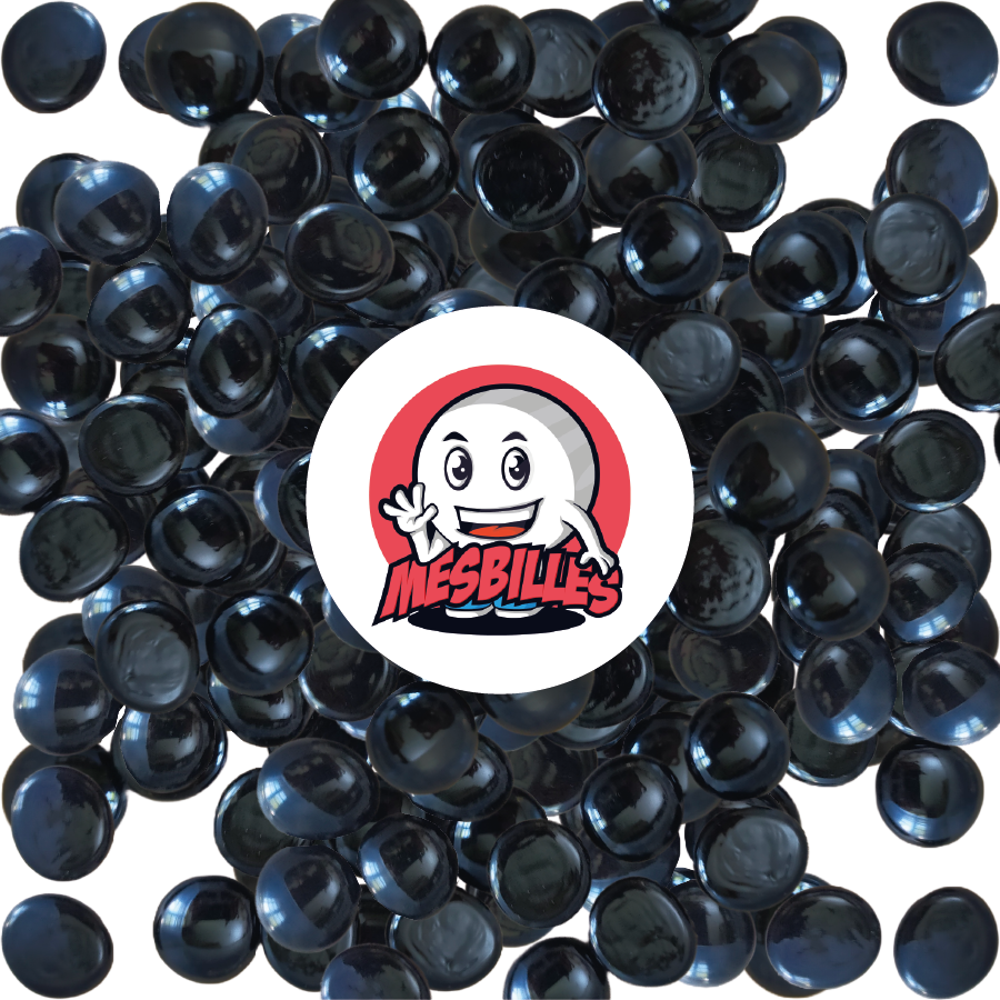 1 Canica Plana 12 mm Brillante Negra