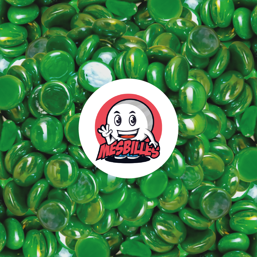 1 Canica Plana Brillante Verde 30 mm
