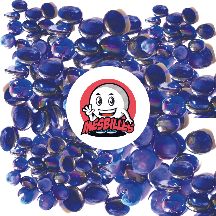 1 Canica Plana Irisada Azul Noche 30 mm