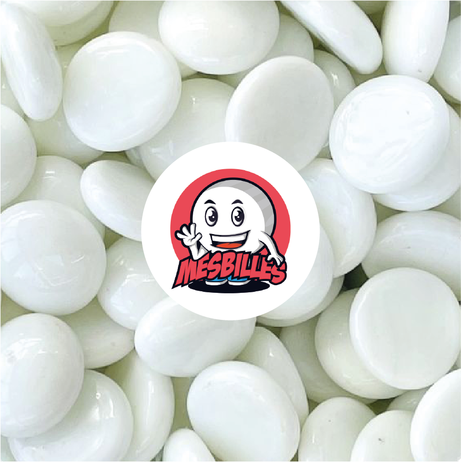 1 Canica Plana 12 mm Perla Blanca