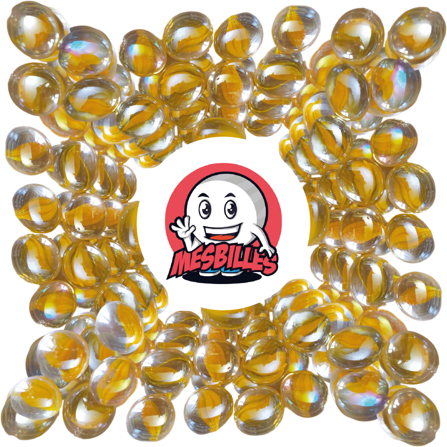 1 Canica Plana Veteada Naranja 18 mm