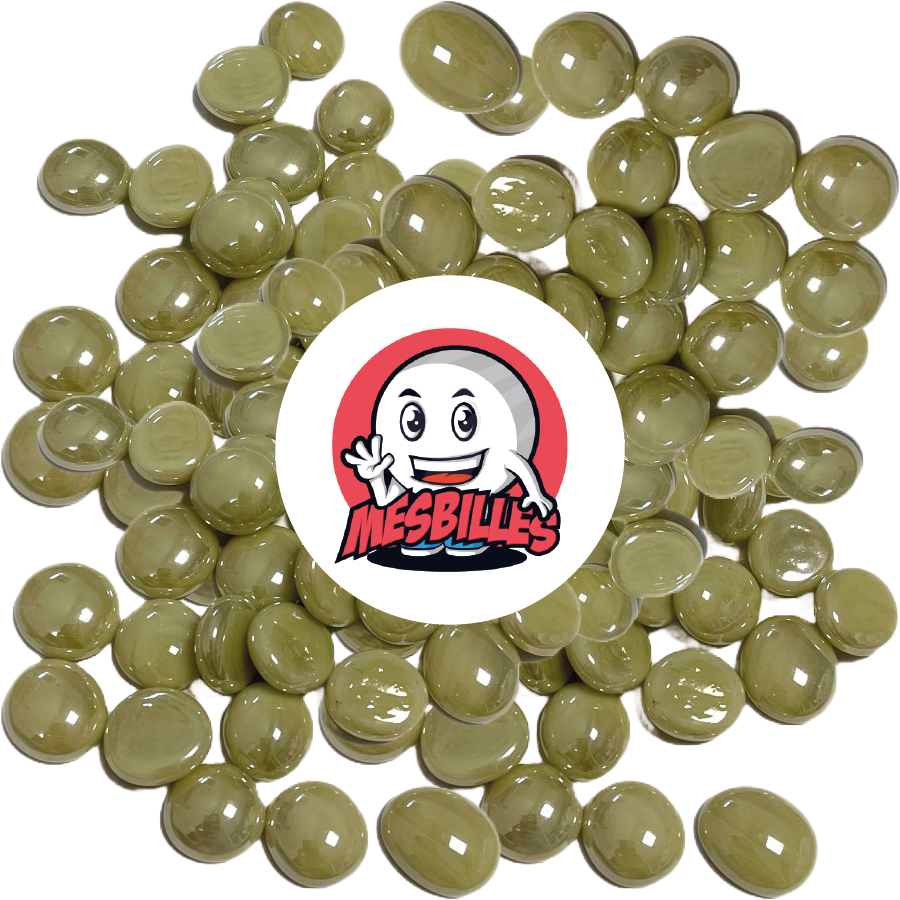 1 Canica plana 18 mm Beige Brillante
