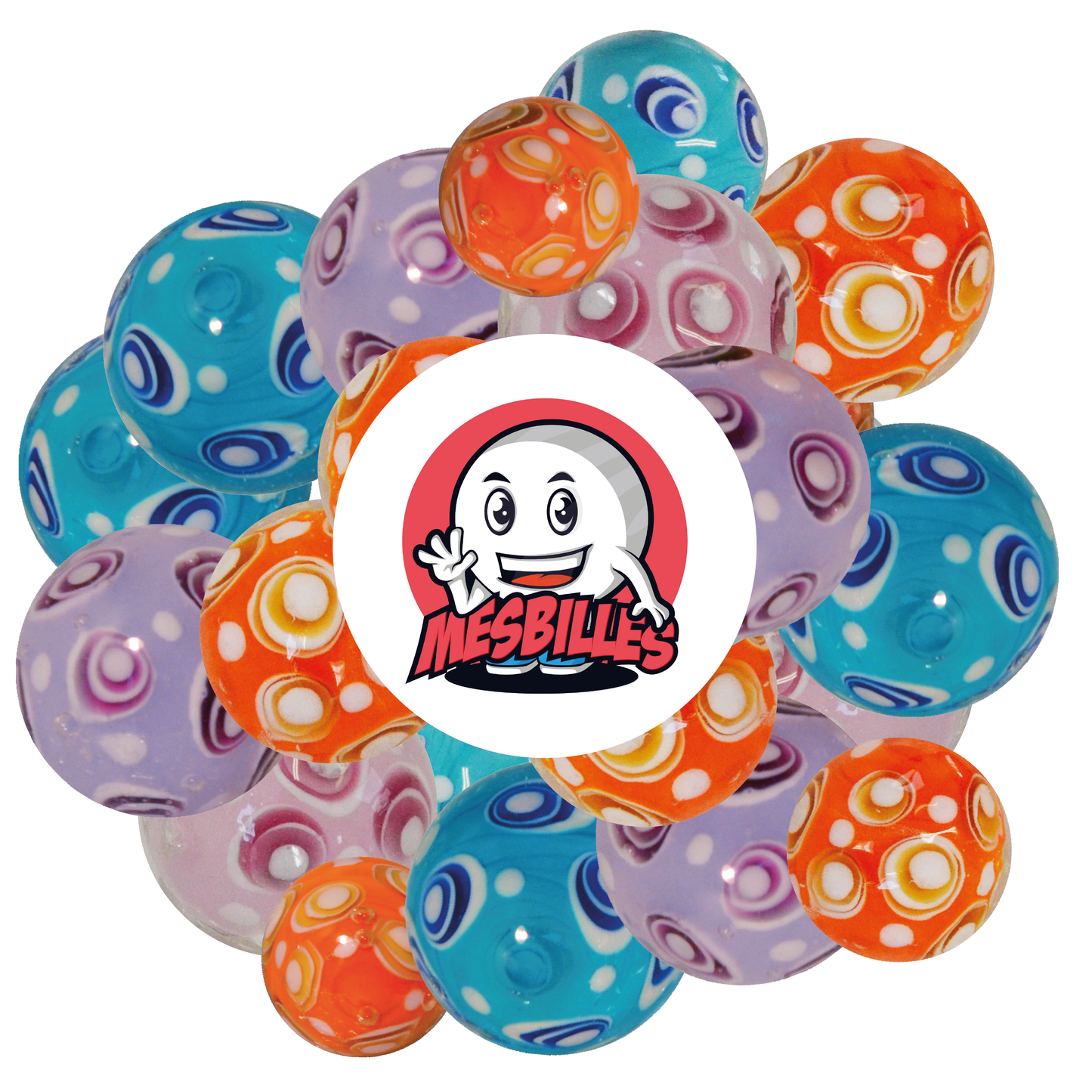 1 Canica Art Burbuja Naranja 22 mm
