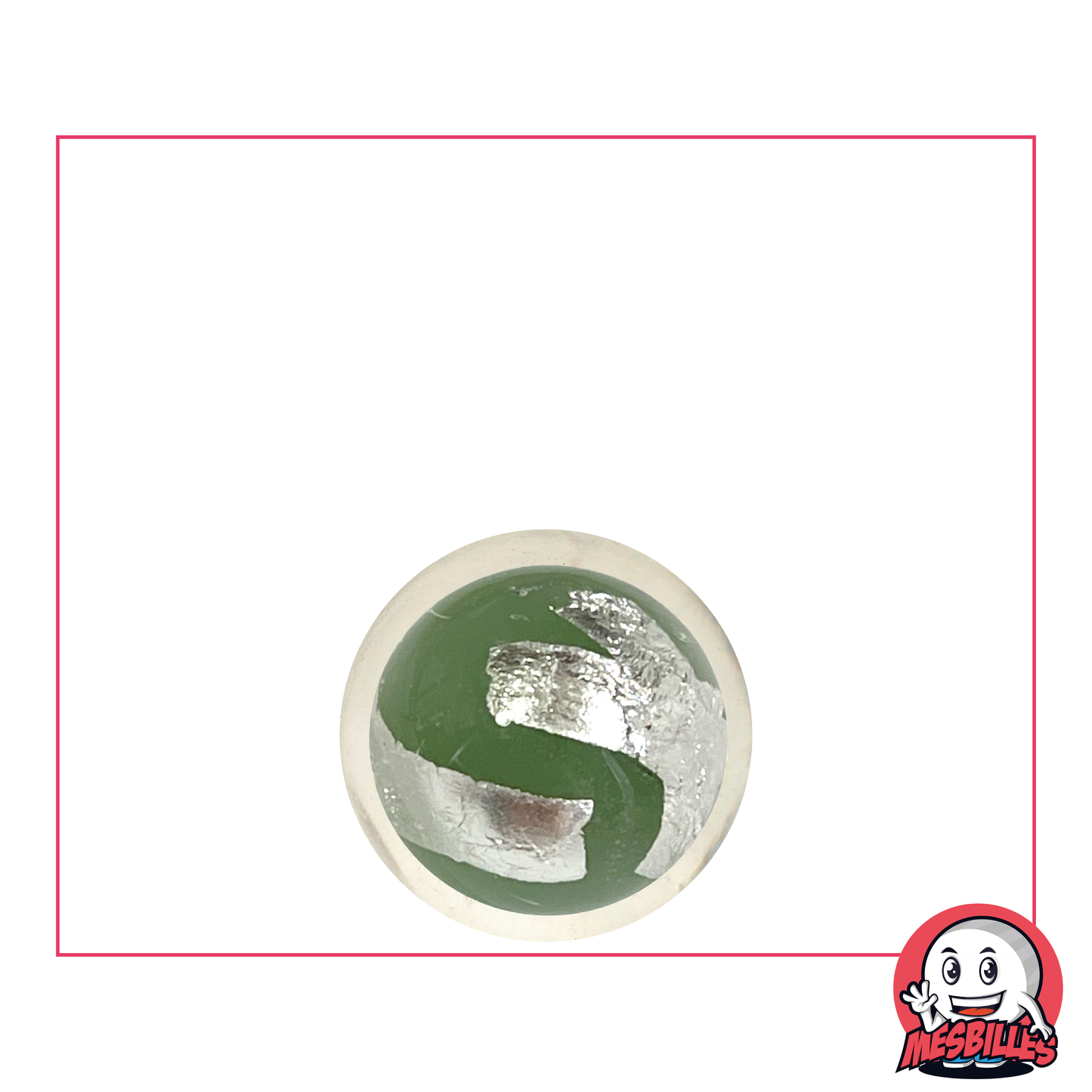 1 Canica Art Jaula Plata Verde 16 mm