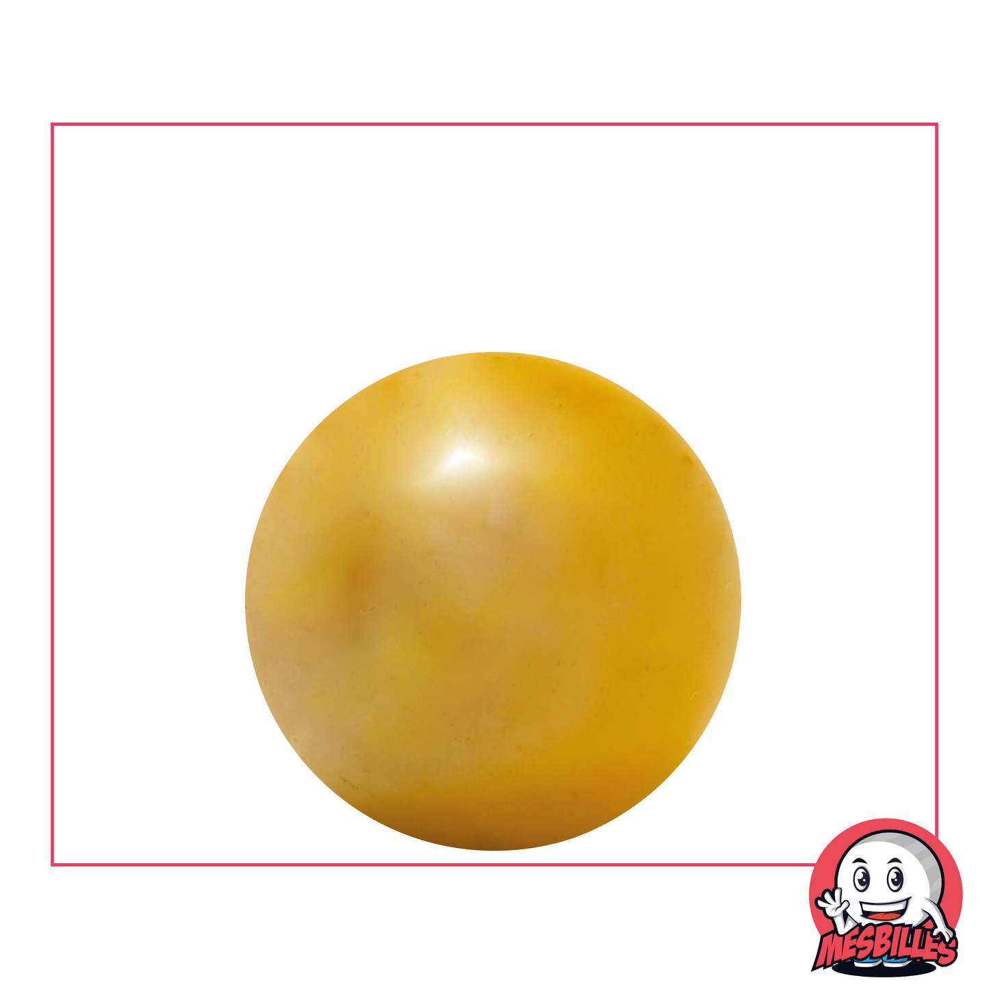Canica Brillante 25 mm - Vidrio Opaque y Brillante Amarillo Nacarado - MisCanicas
