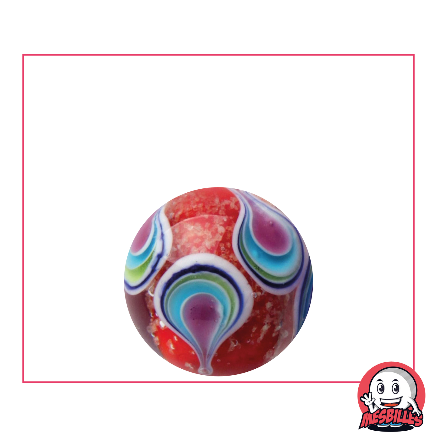 1 Canica Art Gota Fosforescente Roja 22 mm
