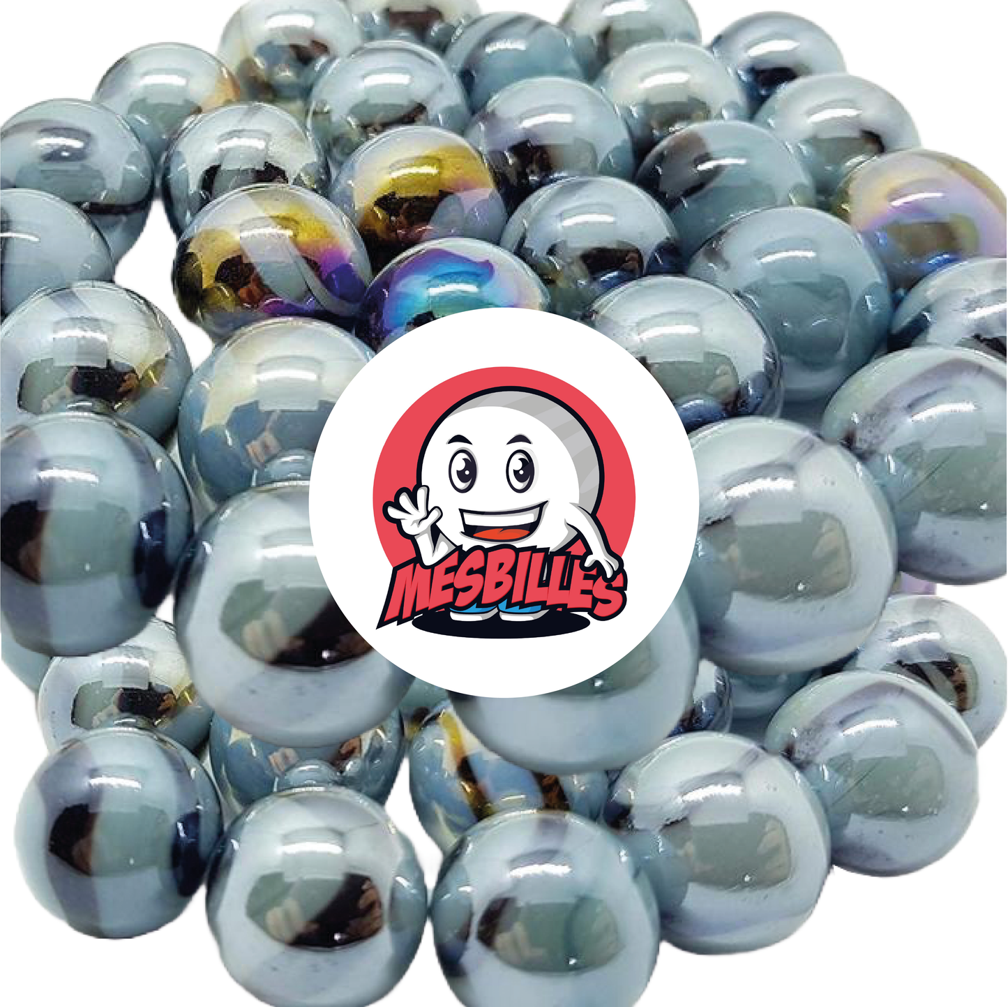 1 Canica Gris-Azul 16 mm