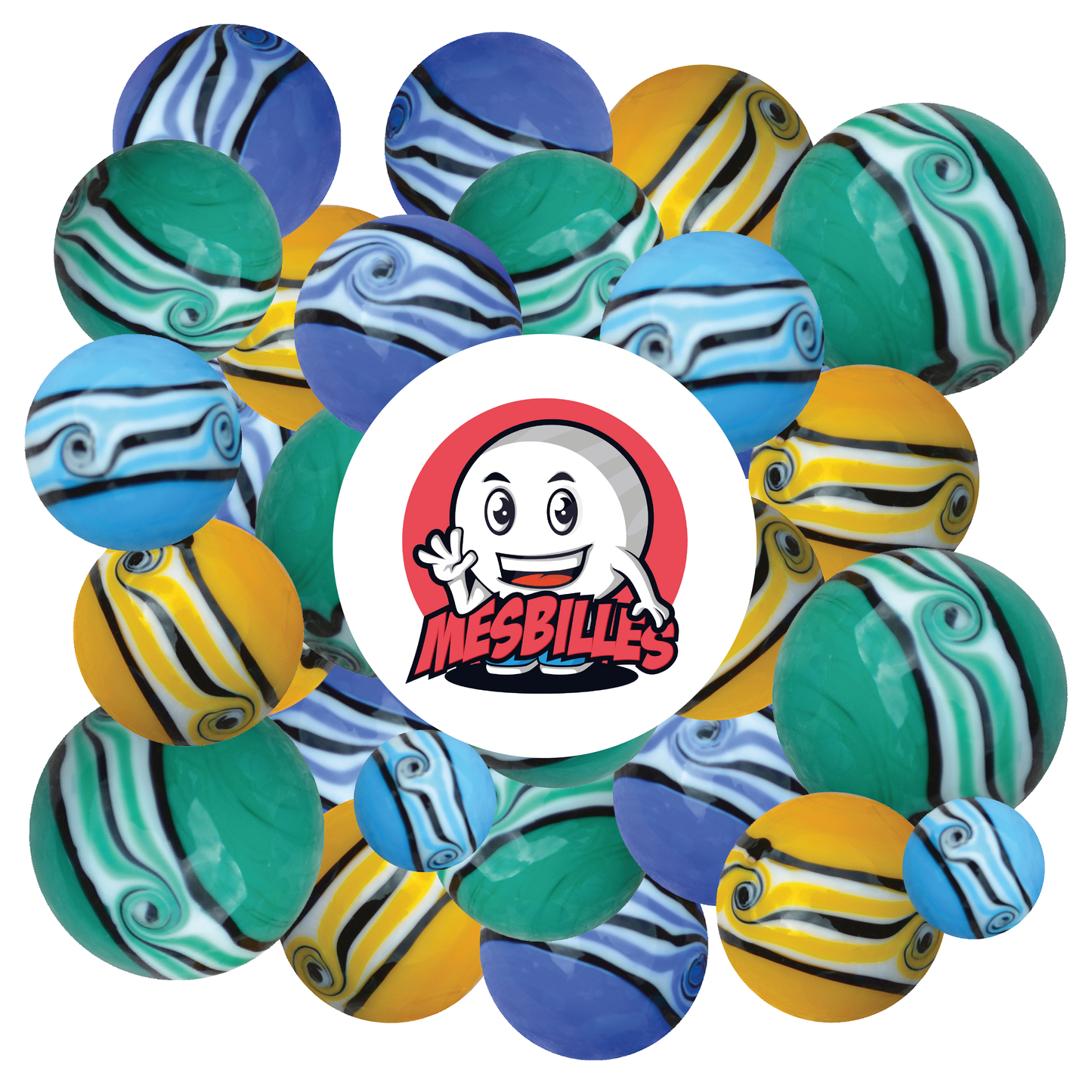 1 Canica Art Hawái Azul 22 mm