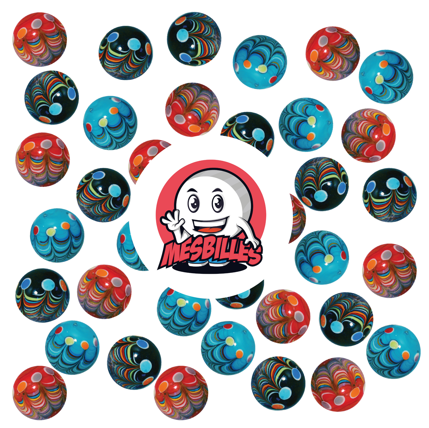 1 Canica Art Joker Rojo 22 mm