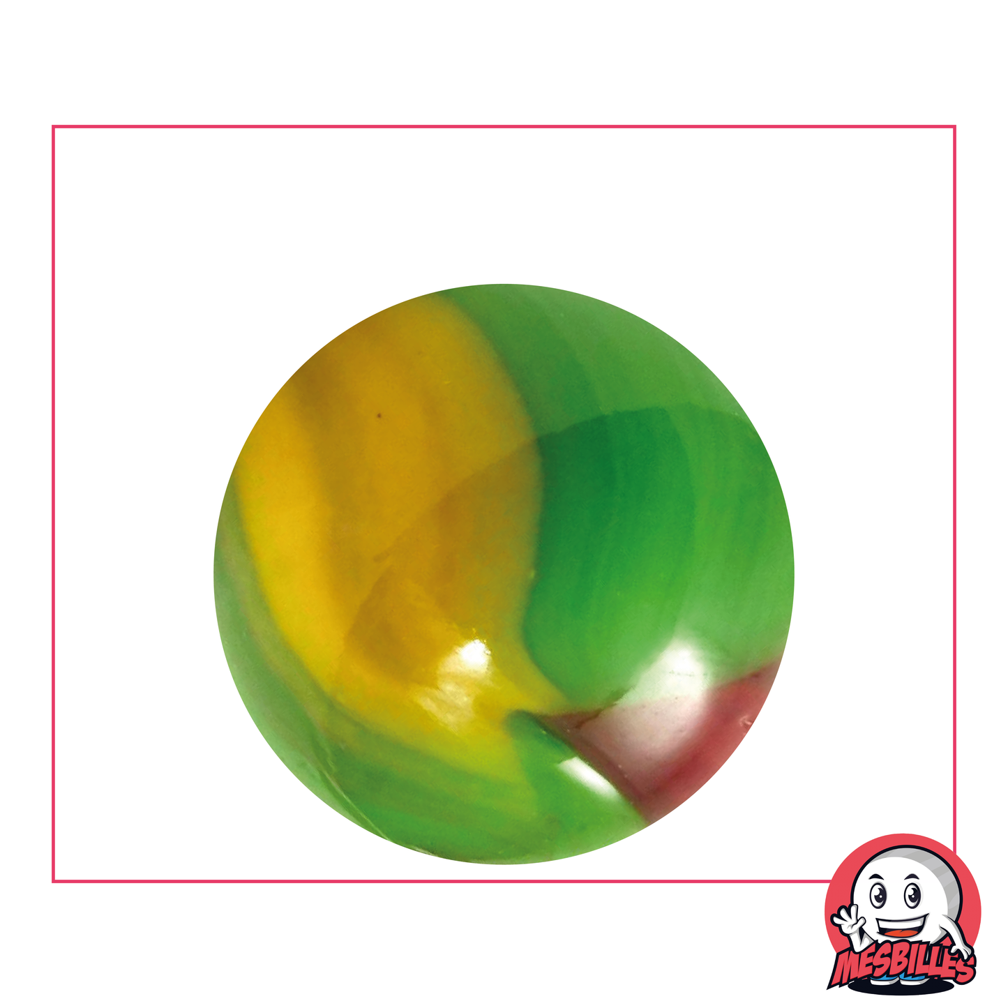 Canica Jungle 35 mm verde amarillo marrón - MisCanicas