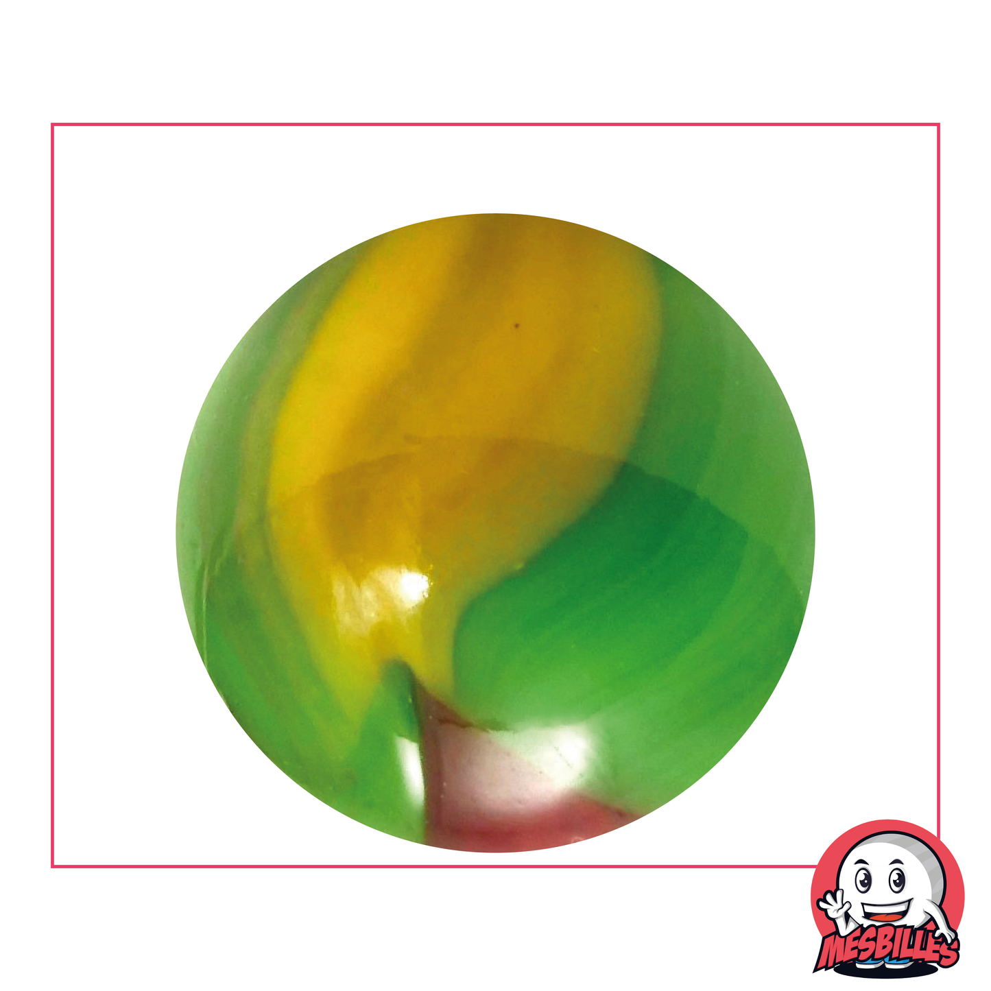 Canica Jungle 42 mm verde amarillo marrón - MisCanicas