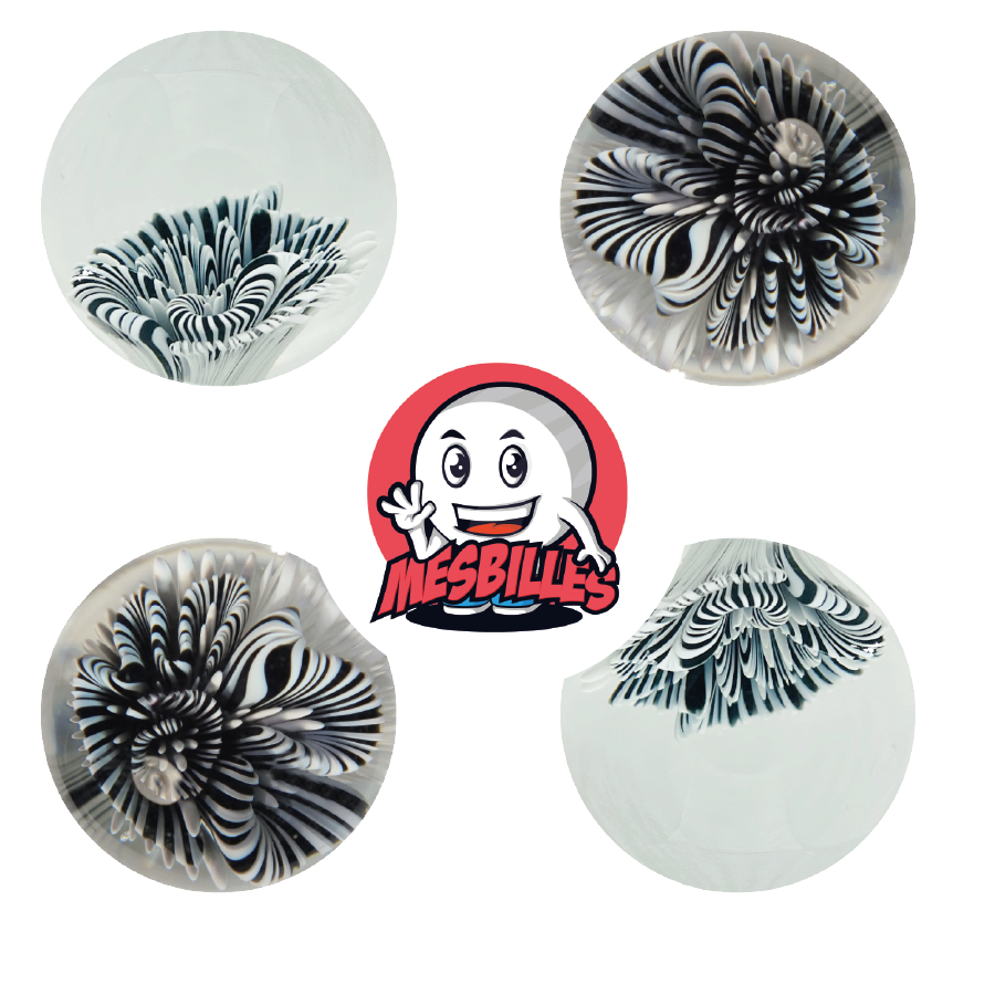 1 Canica de Arte Coral Negro 35 mm