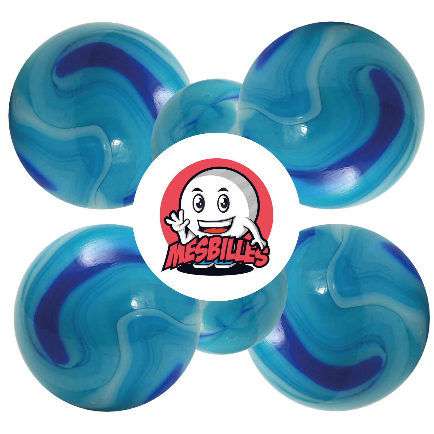 Sumérgete en las cristalinas aguas del Blue Lagoon con la Canica Blue Lagoon de 42 mm en vidrio. Presenta un color azul opaco tipo porcelana. Déjese seducir por su aspecto majestuoso. Haga su pedido ahora en MisCanicas y adquiera esta canica gigante que causará sensación con toda seguridad