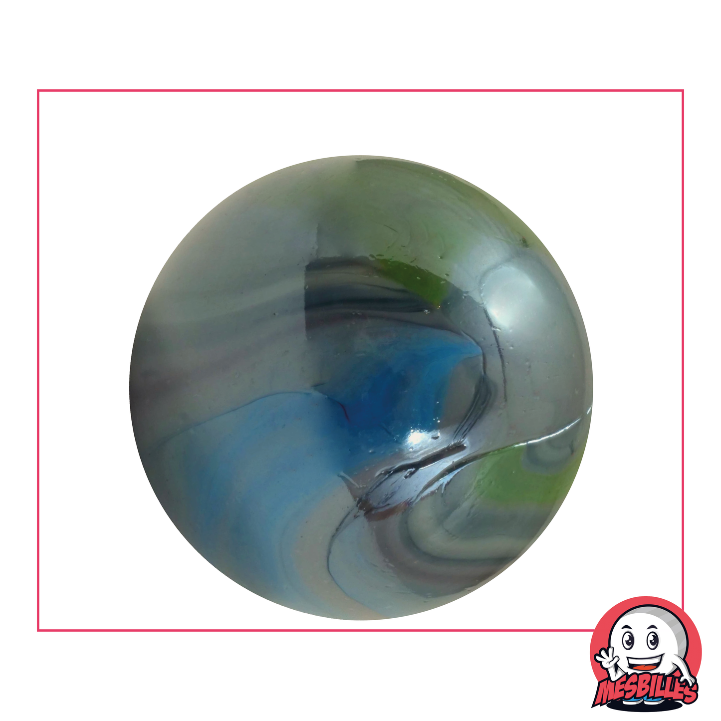 Canica Tormenta opaca y brillante de color nacarado 42 mm - MisCanicas
