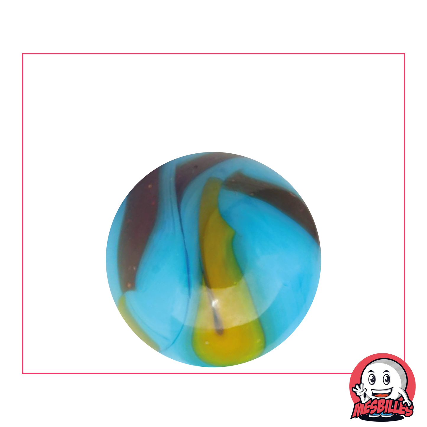 Canica Planeta Tierra opaca de color azul con trazas de negro de 25 mm - MisCanicas