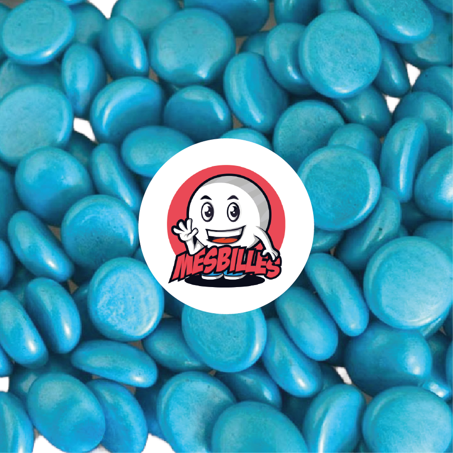 1 Canica Plana Metalizada Azul Pato 18 mm
